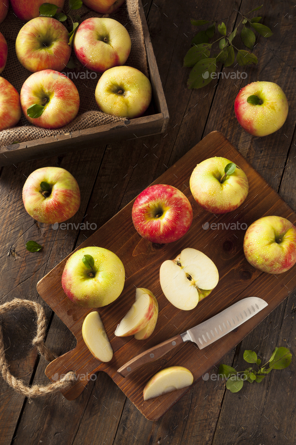 Raw Green Organic Granny Smith Apples Stock Photo by bhofack2