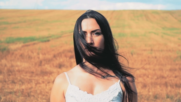 Beautifully Fluttering Hair Brunette