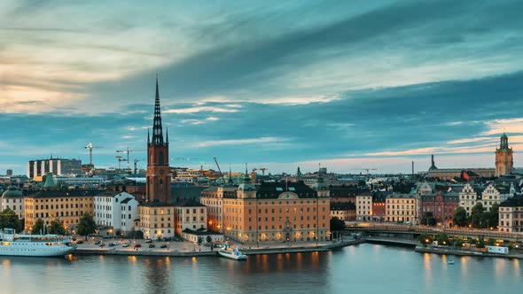 Stockholm, Sweden. Scenic View Of Stockholm Skyline At Summer Evening. Famous Popular Destination alt