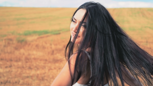 Beautifully Fluttering Hair Brunette