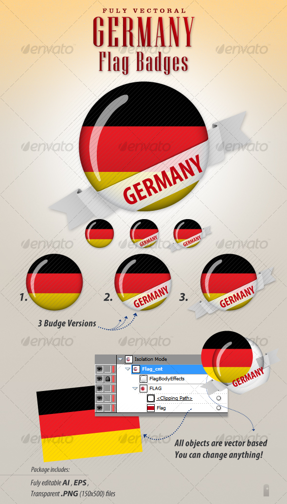 Germany Flag Badges - Decorative Vectors
