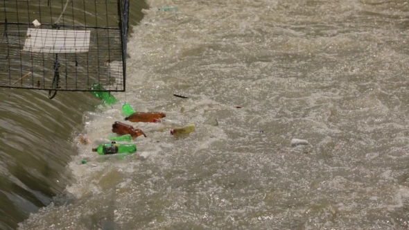 Polluted River Being Cleaned With Special Machinery