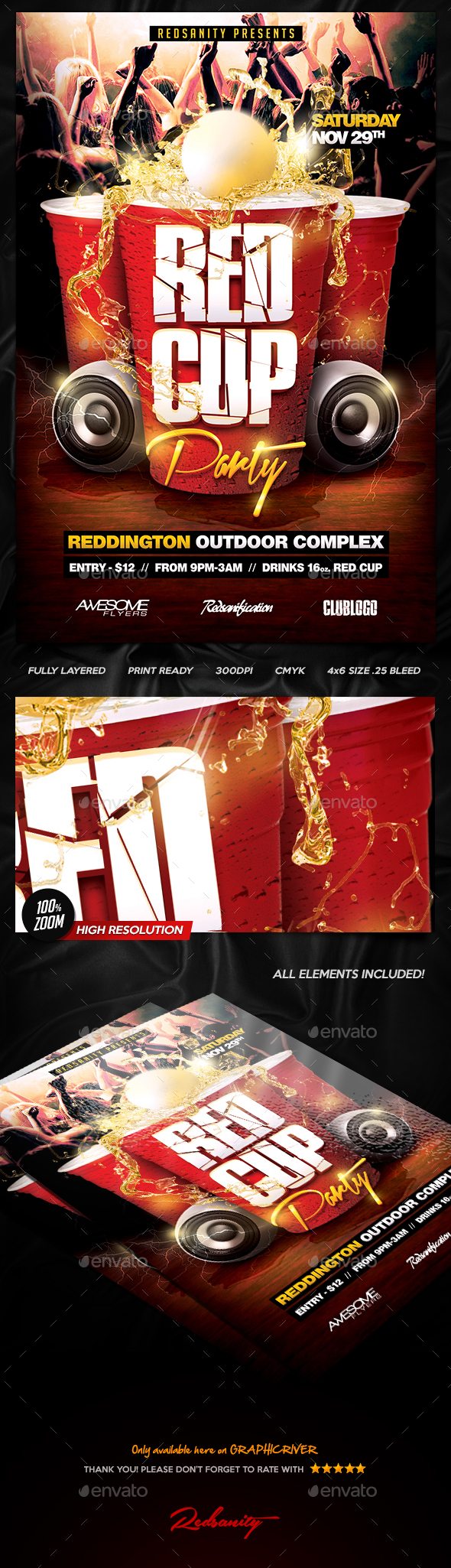 Red Cup Party Flyer V1 - Clubs & Parties Events