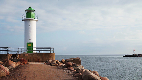 Morning View of Ventspils Lighthouses
