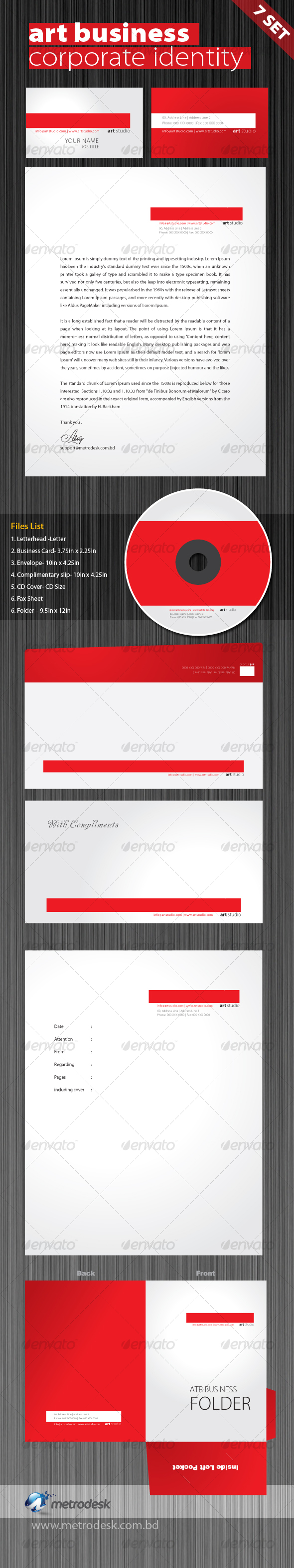 Art Studio Corporate Identity 7 pack - Stationery Print Templates
