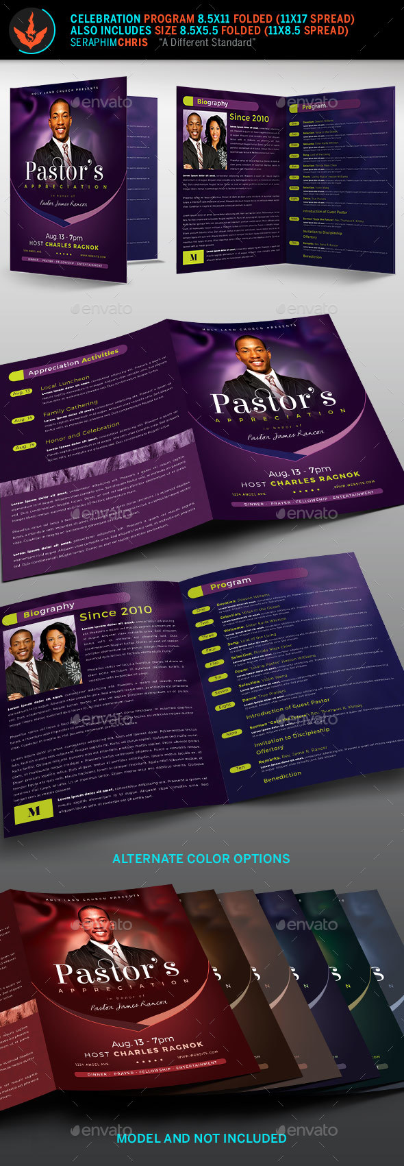 Lavender Pastor's Appreciation Program Template by SeraphimChris