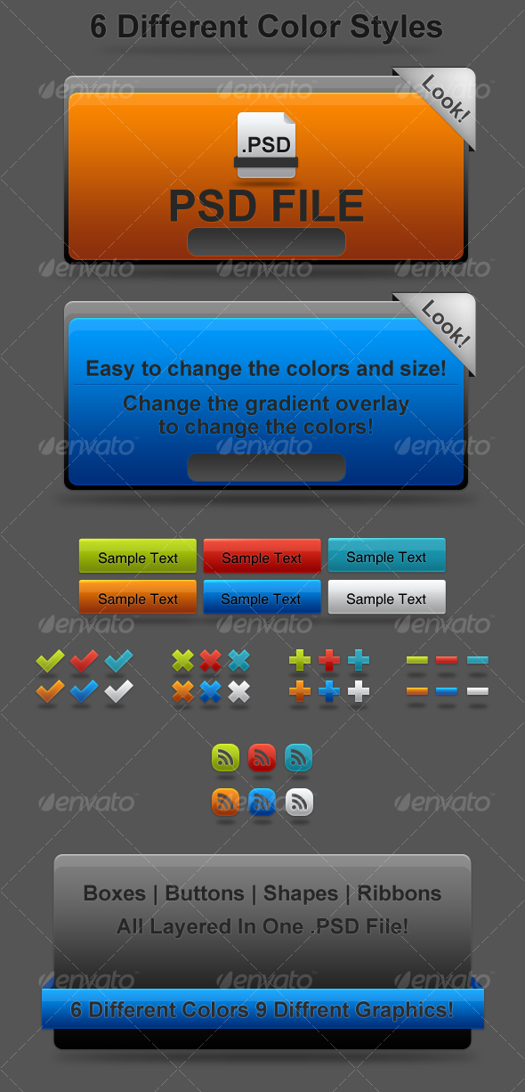 Rainbow Glossy Web 2.0 Graphics - Miscellaneous Web Elements
