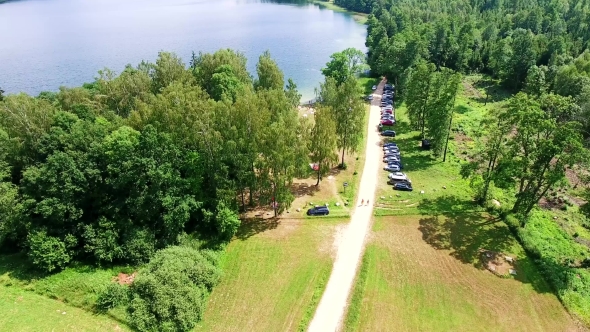 Beautiful Lake Aerial View