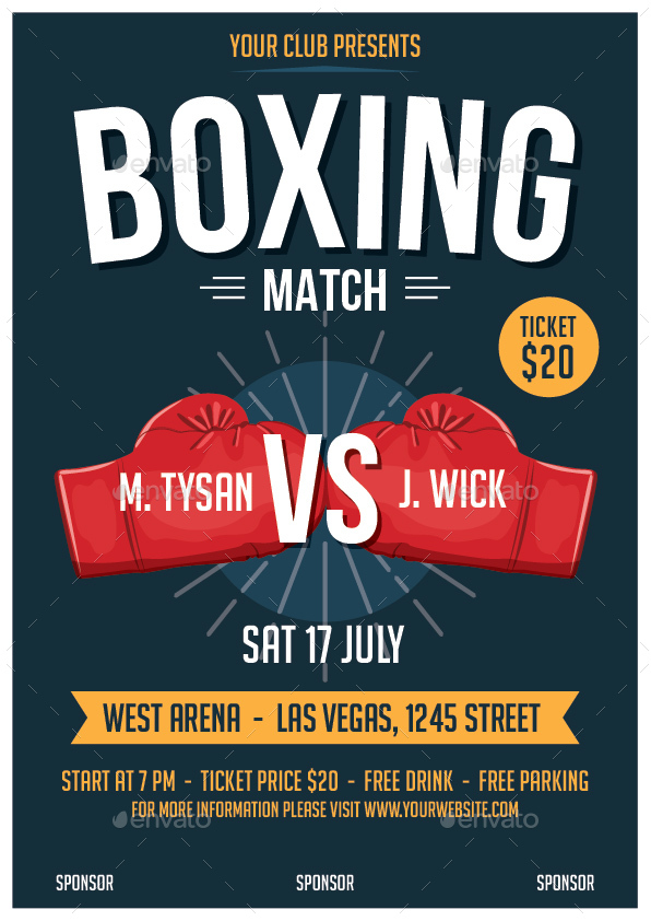 Boxing Match Flyer by bonezboyz9 | GraphicRiver