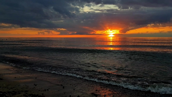 Sunset At Baltic Sea Coast