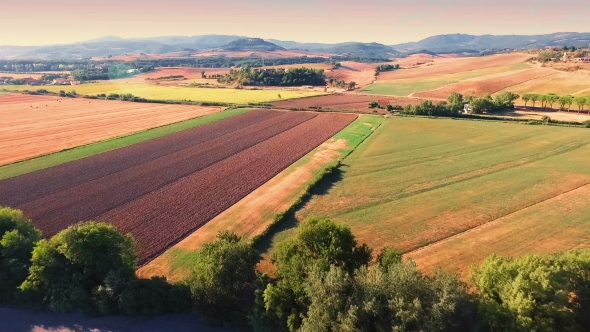 Aerial Drone Footage - Flying Over Fields 2