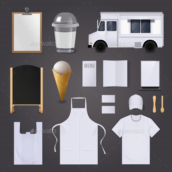 Ice Cream Corporate Identity Blank Set