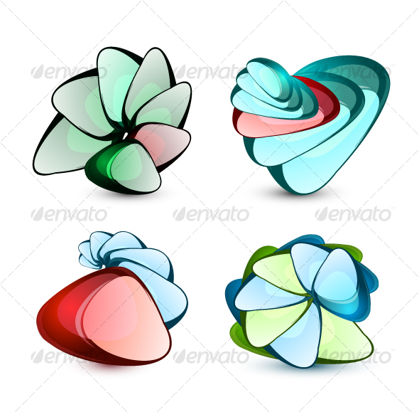 Abstract glass shapes - Decorative Symbols Decorative
