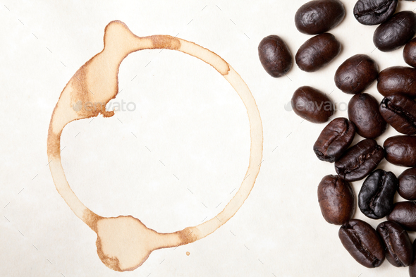 coffee beans and ring stain