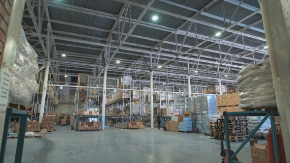 Large Warehouse Prodoaolstviya. Comercial Store With a Variety of Food Products. alt