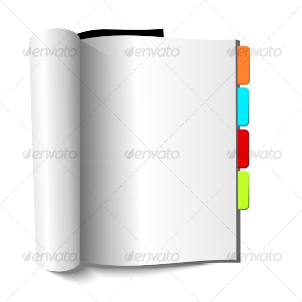 Blank magazine with book-marks - Objects Vectors