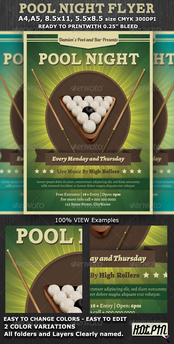 Pool Night Flyer Template By Hotpin Graphicriver