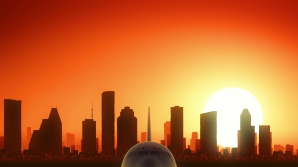 Houston Skyline - Tequila Sunrise