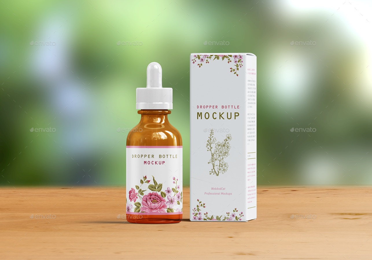 Download Dropper Bottle Mock Up And Package Box Mockup By Webandcat Graphicriver