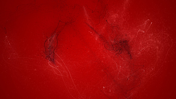 Dynamic Particles & Strings Abstract Background Red