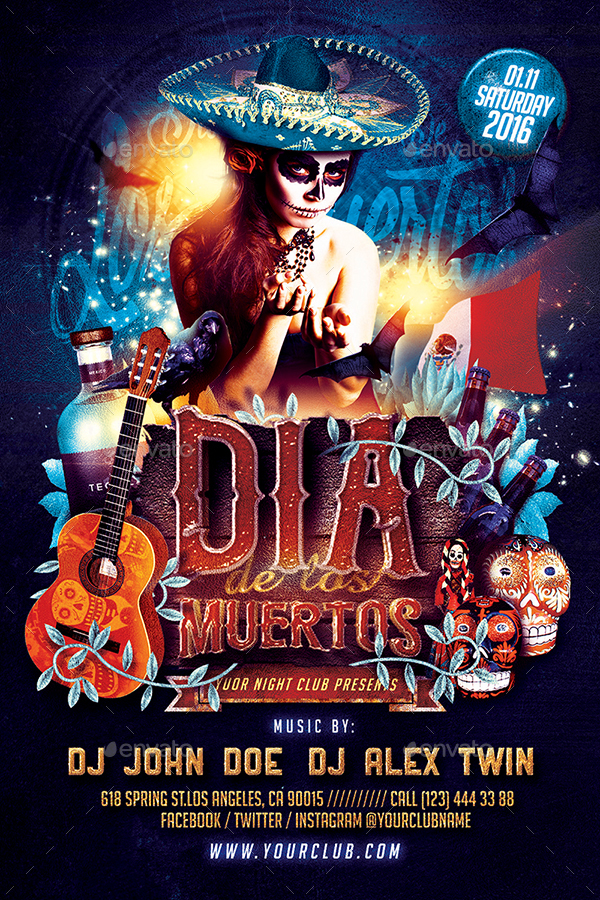 dia de los muertos party flyer by vorsa graphicriver dia de los muertos flyers