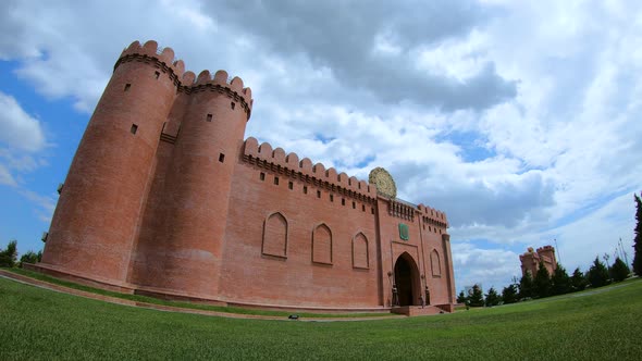 Ganja City Monument To The Gates Of The Ancient Fortress rear view