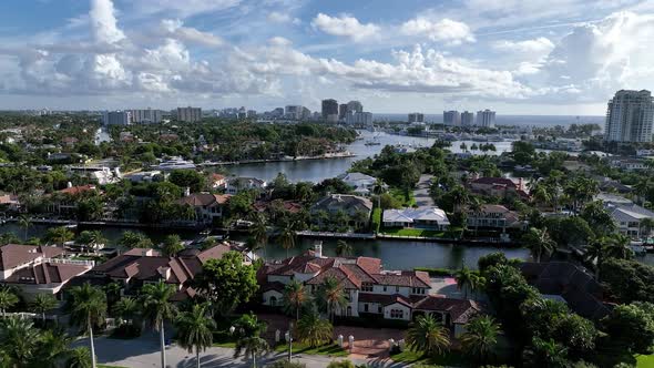 Aerial view over Fort Lauderdale Florida alt