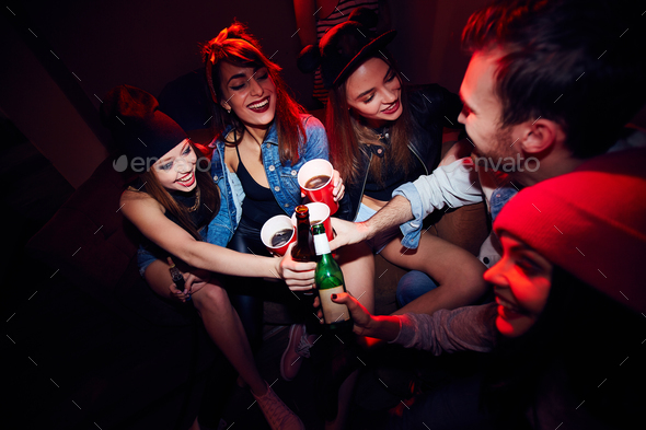 Young Girls Getting Drunk at Party - Stock Photo - Images
