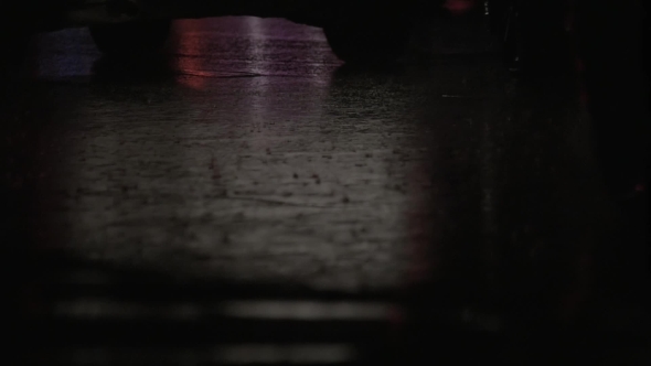  View Of Rain Road With Riding Car alt