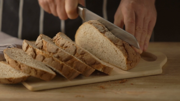 Cutting a Home Made Bread