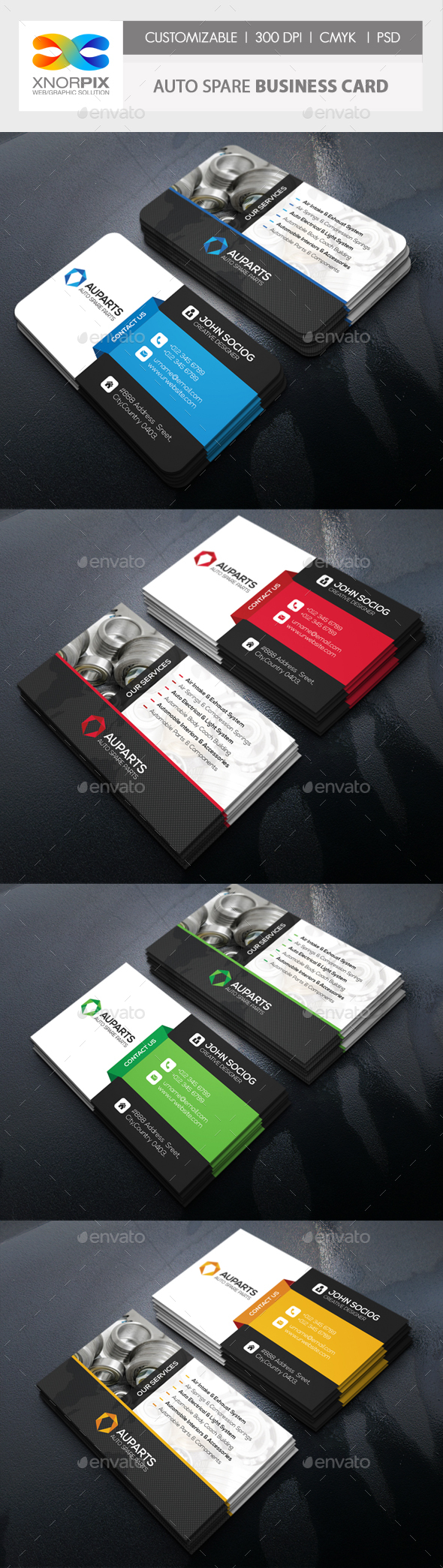 Auto Spare Business Card by axnorpix GraphicRiver