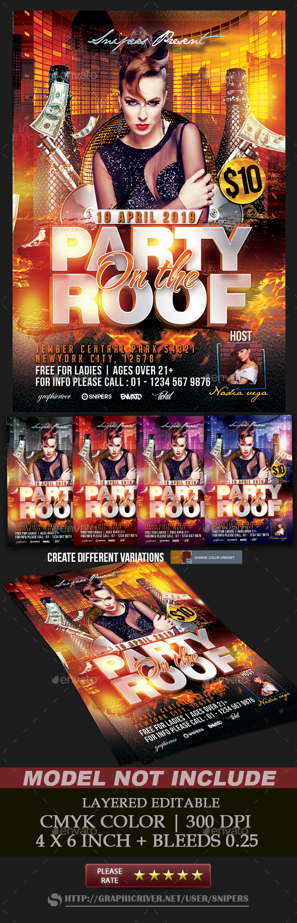 Party On The Roof - Events Flyers
