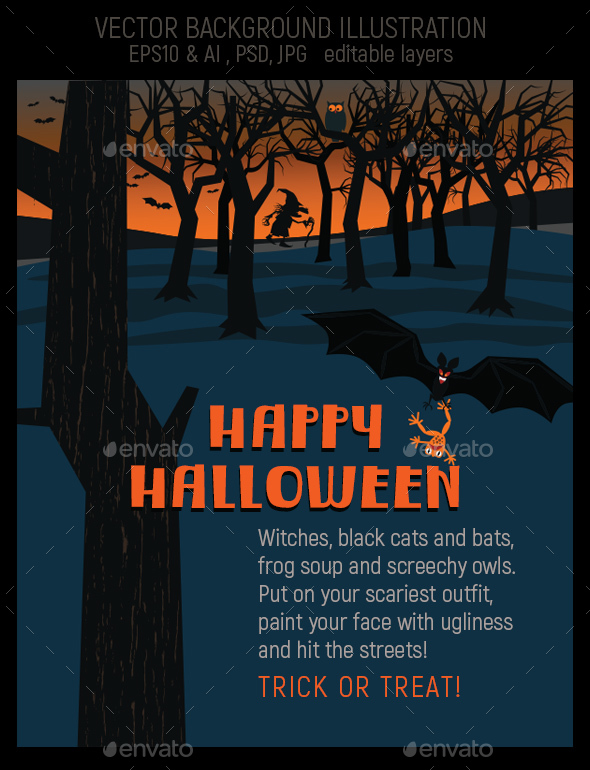 Halloween Dark Forest Background