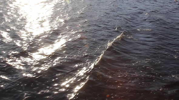 Amazing  Nature Texture Of Running Ripple On The Water.