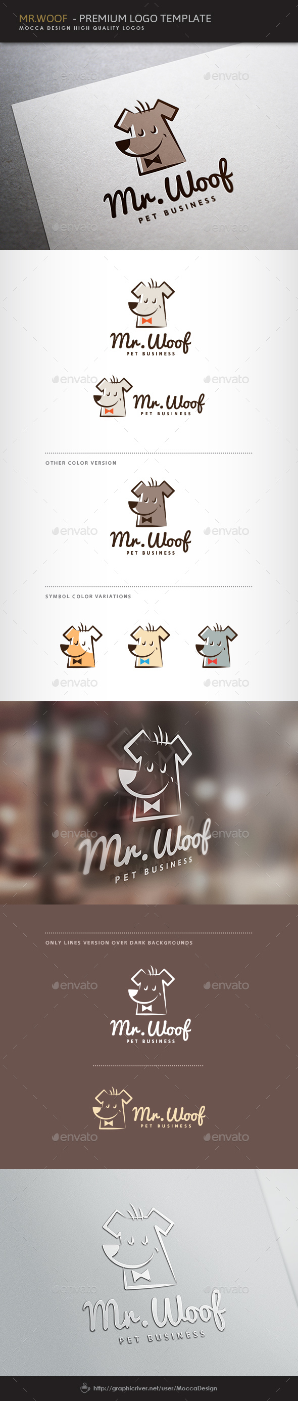 Mr.Woof Logo - Animals Logo Templates