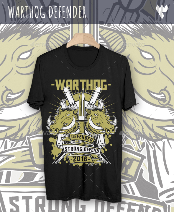 Warthog Strong Defender, T-Shirts | GraphicRiver