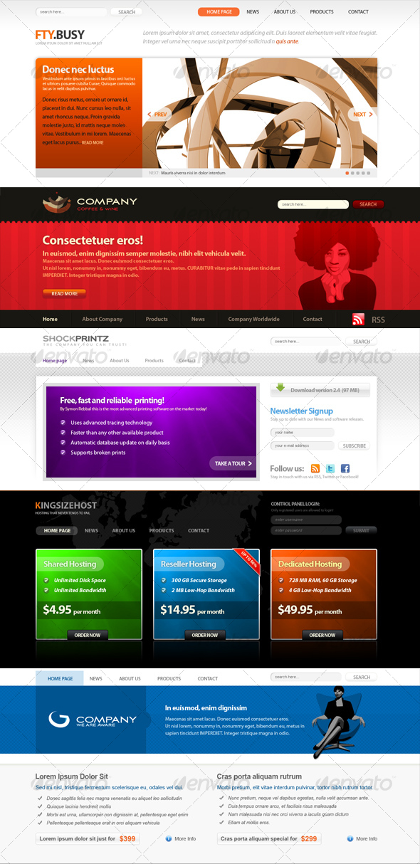 SOFA - 5 WEB site headers - Miscellaneous Web Elements