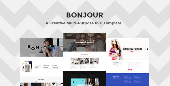 Bonjour - A Creative Multi-Purpose PSD Template - Creative PSD Templates