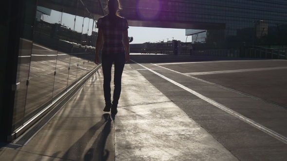 Business Travel, Woman In Commercial District