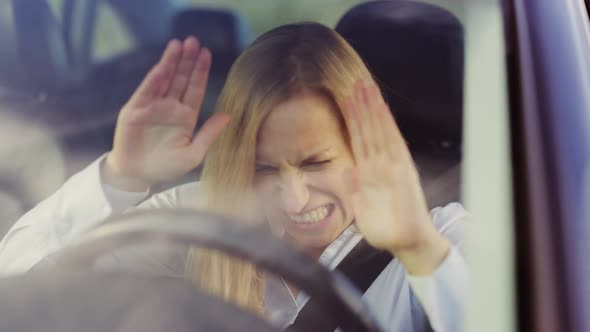 Angry Woman in Car
