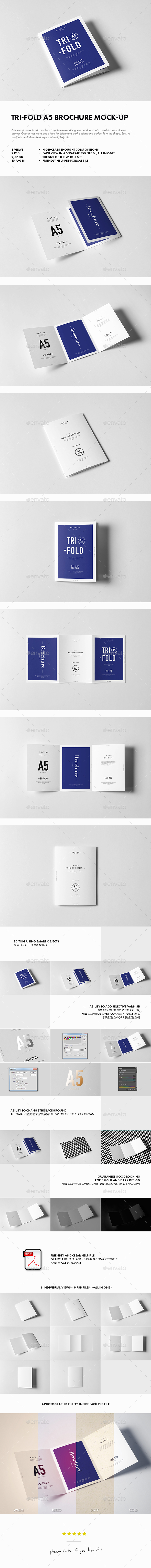Tri-Fold A5 Brochure Mock-up - Brochures Print
