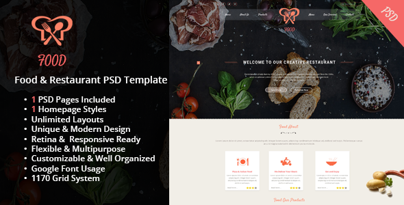 Food & Restaurant PSD Template