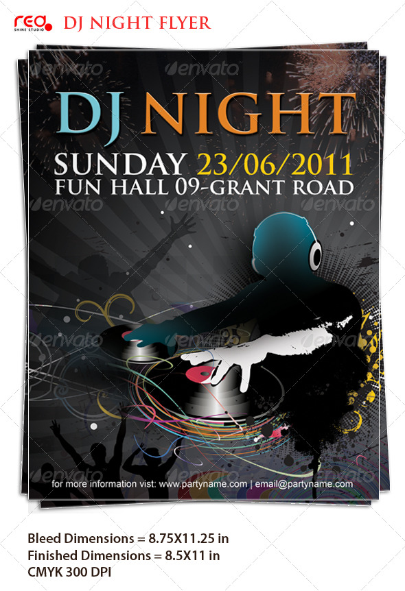 Beautiful Dj Night Poster/Flyer Template - Clubs & Parties Events