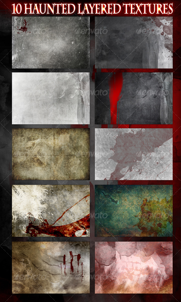 10 Haunted Layered Textures - Backgrounds Graphics