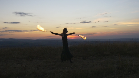 Fire Torch Light Show of Young Artist alt