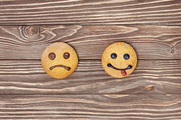 Smiling and sad cookies