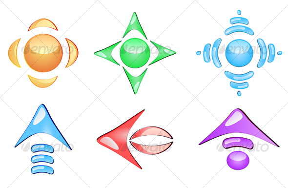 Set of glossy arrows - Decorative Vectors