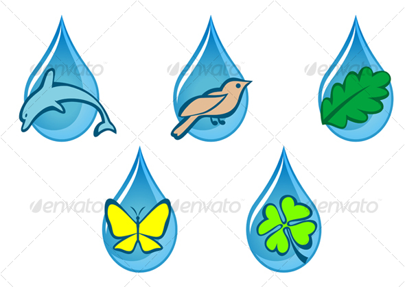 Ecology and nature emblems - Decorative Vectors