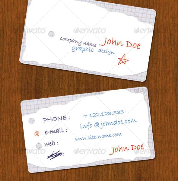 Handwrite business Card - Creative Business Cards