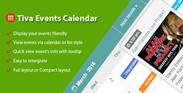 Tiva Events Calendar For Wordpress